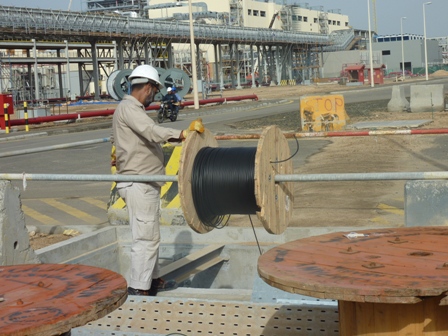 Installation of Fibre Optic Cable at Shoaiba PP